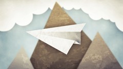 Clouds minimalistic Paper Plane