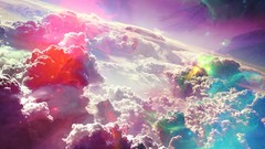 Clouds multicolor skies fantasy art