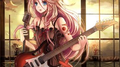 Clouds Music dress Ribbons bows instruments guitars blondes 