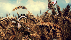 Clouds nature wheat Desktopography