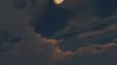 Clouds night Stars moon