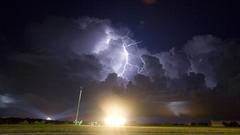 Clouds night storm Lightning