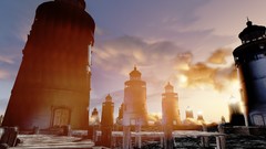 Clouds ocean skies lighthouses bioshock infinite