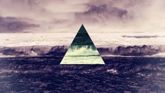 Clouds ocean triangles inverted waves pentagram oceanscape 