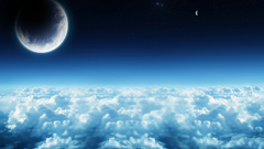 Clouds outer space moon