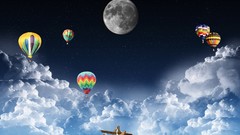 Clouds outer space moon