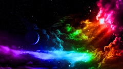 Clouds outer space multicolor