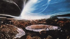 Clouds paintings Jupiter skies outer space artwork