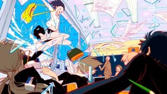 Clouds Pencils Anime brown pens seifuku black hair