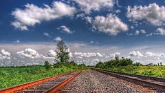 Clouds railroad tracks