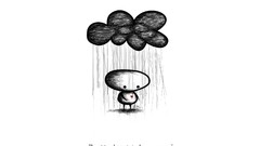 Clouds rain sadness monochrome artwork