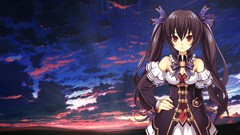 Clouds red eyes Ribbons bows sunlight long hair anime girls 