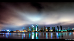 Clouds reflections buildings cityscapes