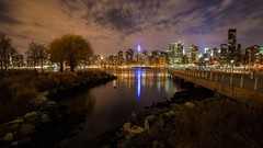 Clouds reflections cityscapes night sky