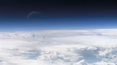 Clouds rising moon nature