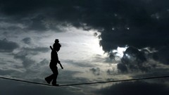 Clouds Ropes acrobatics indian girls