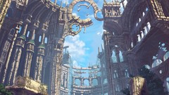 Clouds ruins architecture Pillars buildings cities skies 