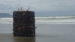 Clouds sand hands Sea