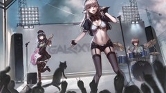 Clouds scene headphones glasses concert hats Drums red eyes 