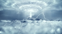 Clouds science fiction lightning bolts