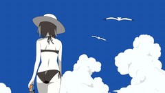 Clouds seagulls haruno sakura skyscapes