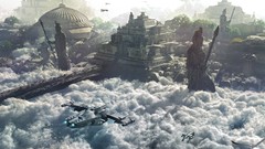 Clouds ships science fiction sculptures artwork skyscapes