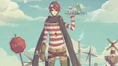 Clouds sign Anime drinks skyscapes anime boys