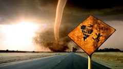 Clouds signs street tornado