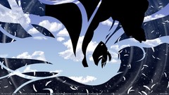 Clouds silhouettes long hair