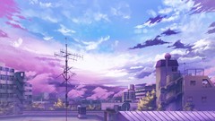 Clouds sky Anime scenic