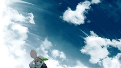 Clouds sky dress hats anime girls brunettes