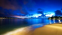 clouds sky night water beach