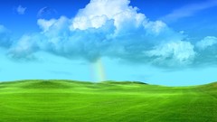 Clouds sky rainbow grass
