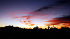 Clouds skylines silhouettes dusk