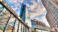 Clouds Skyscrapers Berlin cityscapes skyscapes