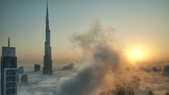 Clouds Skyscrapers cities