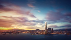 Clouds Skyscrapers City Lights skies cityscapes skyscapes