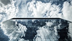Clouds Skyscrapers glasses window architecture reflections 