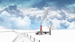 Clouds snow roads snow