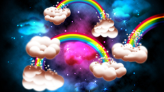 Clouds Stars rainbows artwork