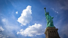 Clouds Statue of Liberty architecture USA new york city 