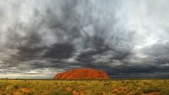 Clouds storm Australia national park Ayers Rock Uluru