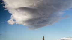Clouds storm cityscapes