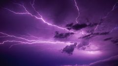 Clouds storm purple Lightning