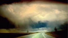 Clouds storm roads skies