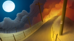 Clouds streets moon electric