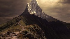 Clouds sun Mountains