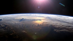 Clouds sun planets Space