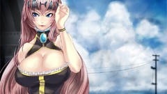 Clouds sunglasses bracelets pink hair long hair anime girls 