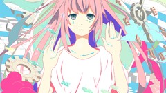 Clouds tears gears Whales clocks shirts multicolor pink hair 